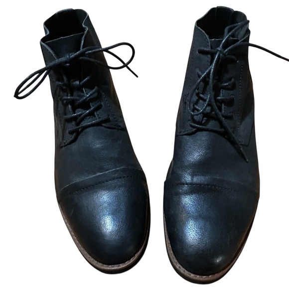Buks by Walk-over Men’s Oiled Leather Chukka Ankle Boots Black Lace Ups Sz 10.5 - Picture 1 of 12
